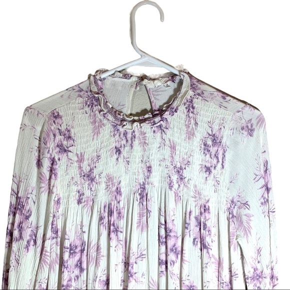 En Creme White & Purple Floral Dress Tunic Size Small - Picture 6 of 16